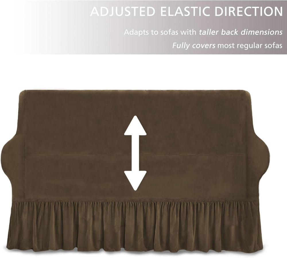 NICEEC Brown Armchair Covers Arm Chair Cover Armchair Slipcovers with Skirt