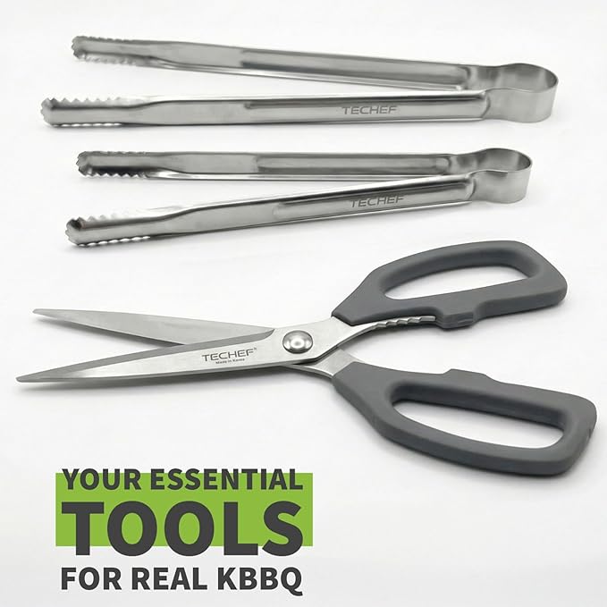TECHEF Kitchen Shears With 2 Stainless Steel Tongs & Travel Bag, Dishwasher Safe - Image 2