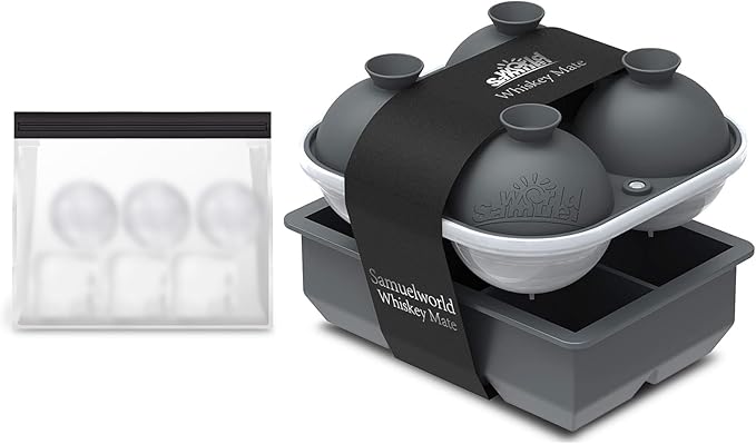 Samuelworld Large Silicone Premium Ice Trays, 2 Inches Big Cubes & 2.5 Inches by Samuelworld