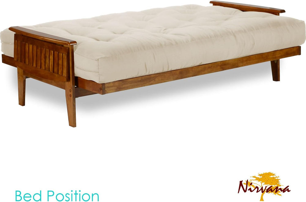Eastridge Futon Set - Queen Size Frame with 8" Mattress Included, Twill ...