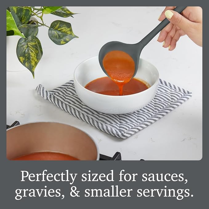 Tovolo Flex Core Small Silicone Ladle Charcoal Gray Heat Safe Silicone Soup - Image 4