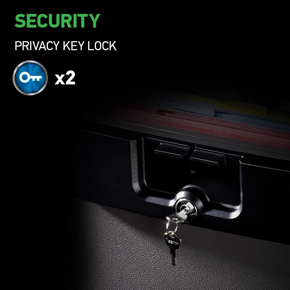 SentrySafe Black Fireproof and Waterproof Safe, File Folder and Document Box ...