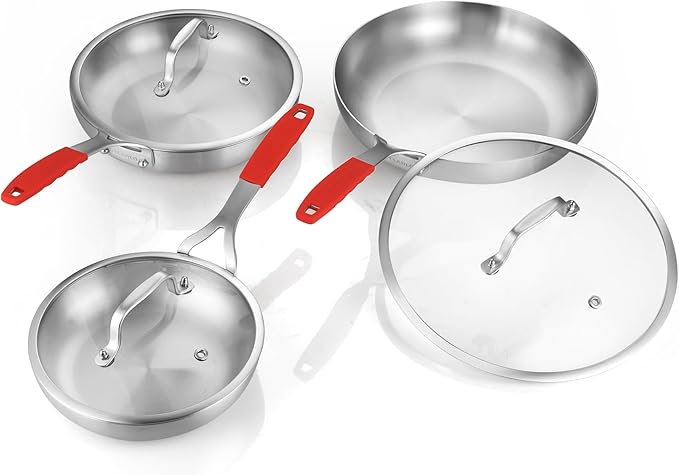 DELARLO Tri-ply Stainless Steel Frying Pan Set by DELARLOCOOKWARE