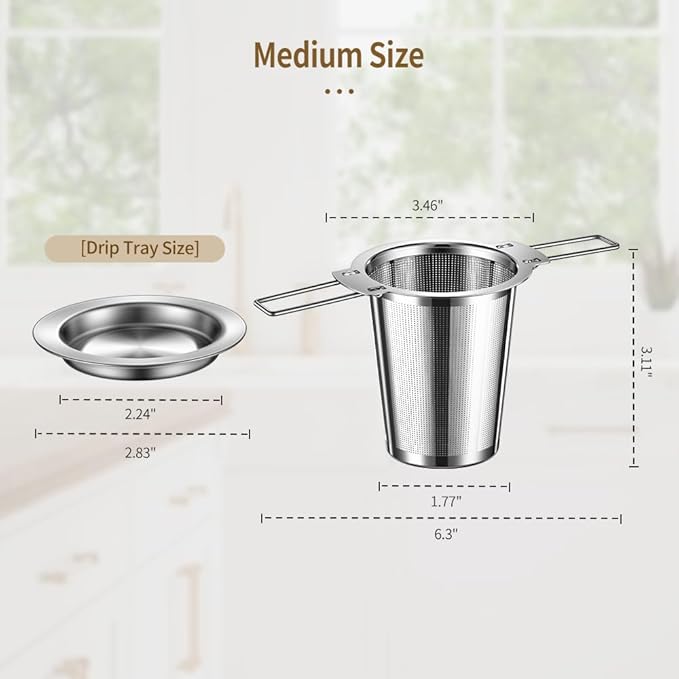 2Pack Long-Handled Tea Strainer, BOMANSI BOMS Stainless Steel Tea Infuser - Image 7