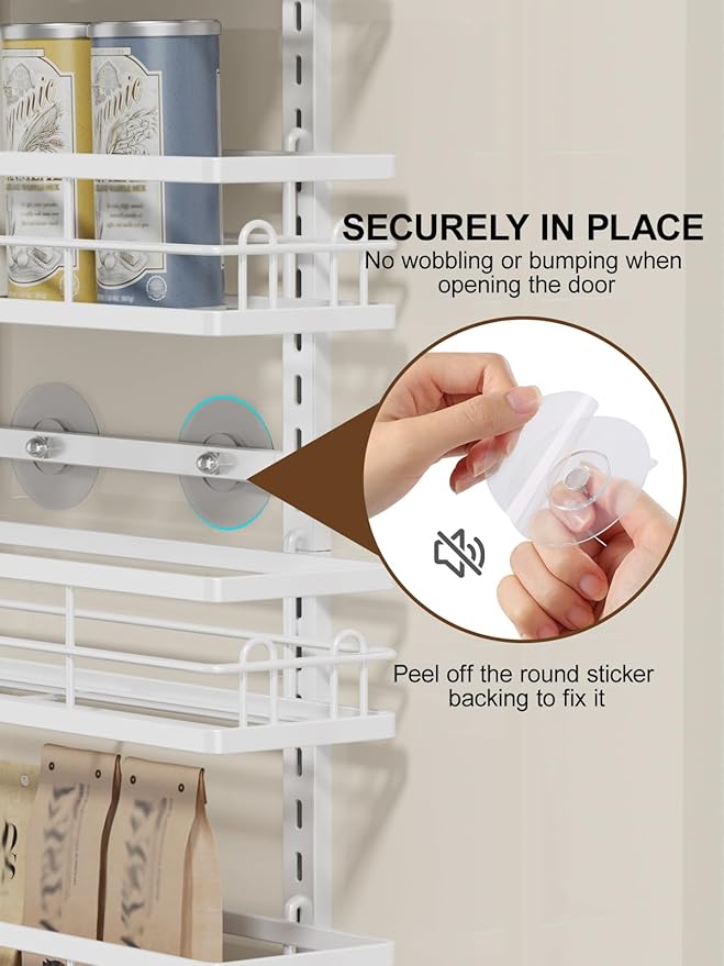 Delamu Over the Door Pantry Organizer, 6 Tier Pantry Door Organizer - Image 7