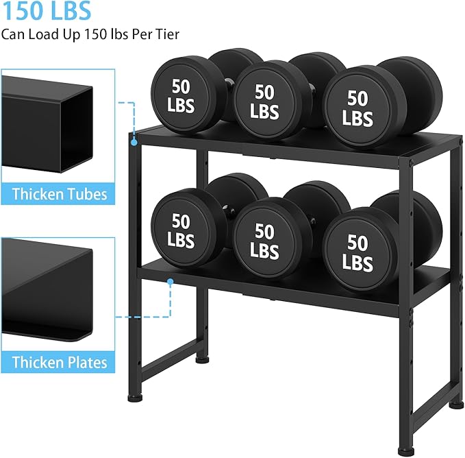 2-Tier Expandable Metal Storage Shelves, 150LBS Heavy Duty Shelving Units and - Image 4