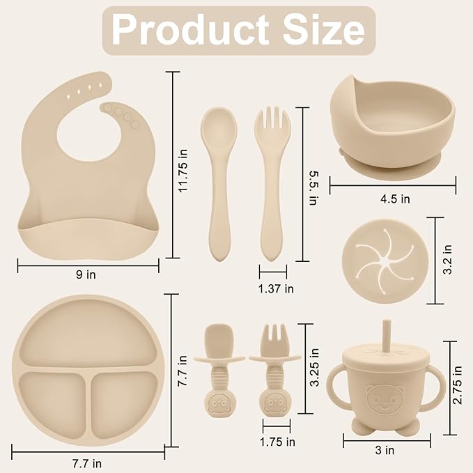 Silicone Baby Feeding Set | Baby Led Weaning Supplies Includes Suction Bowls - Image 7