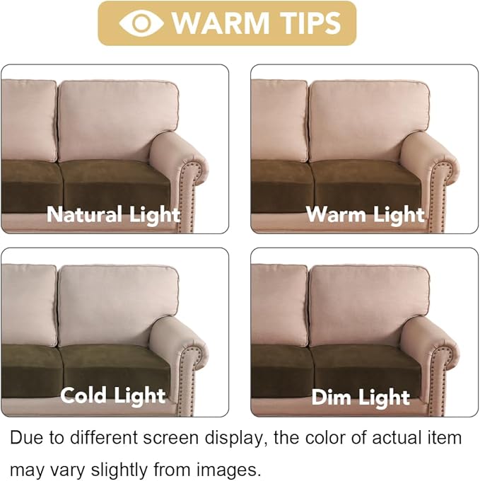 H.VERSAILTEX Velvet Stretch Couch Cushion Cover Plush Cushion Slipcover - Image 6