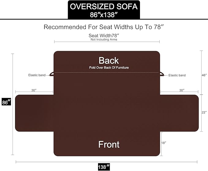 U-NICE HOME Oversized Sofa Cover Reversible Couch Cover - Image 6