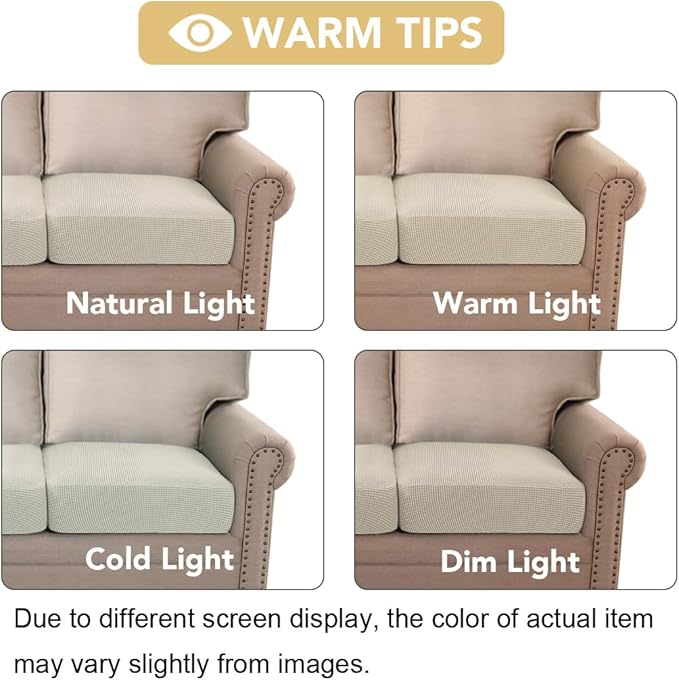 H.VERSAILTEX High Stretch Couch Cushion Covers, Chair Sofa Seat Slipcovers - Image 3