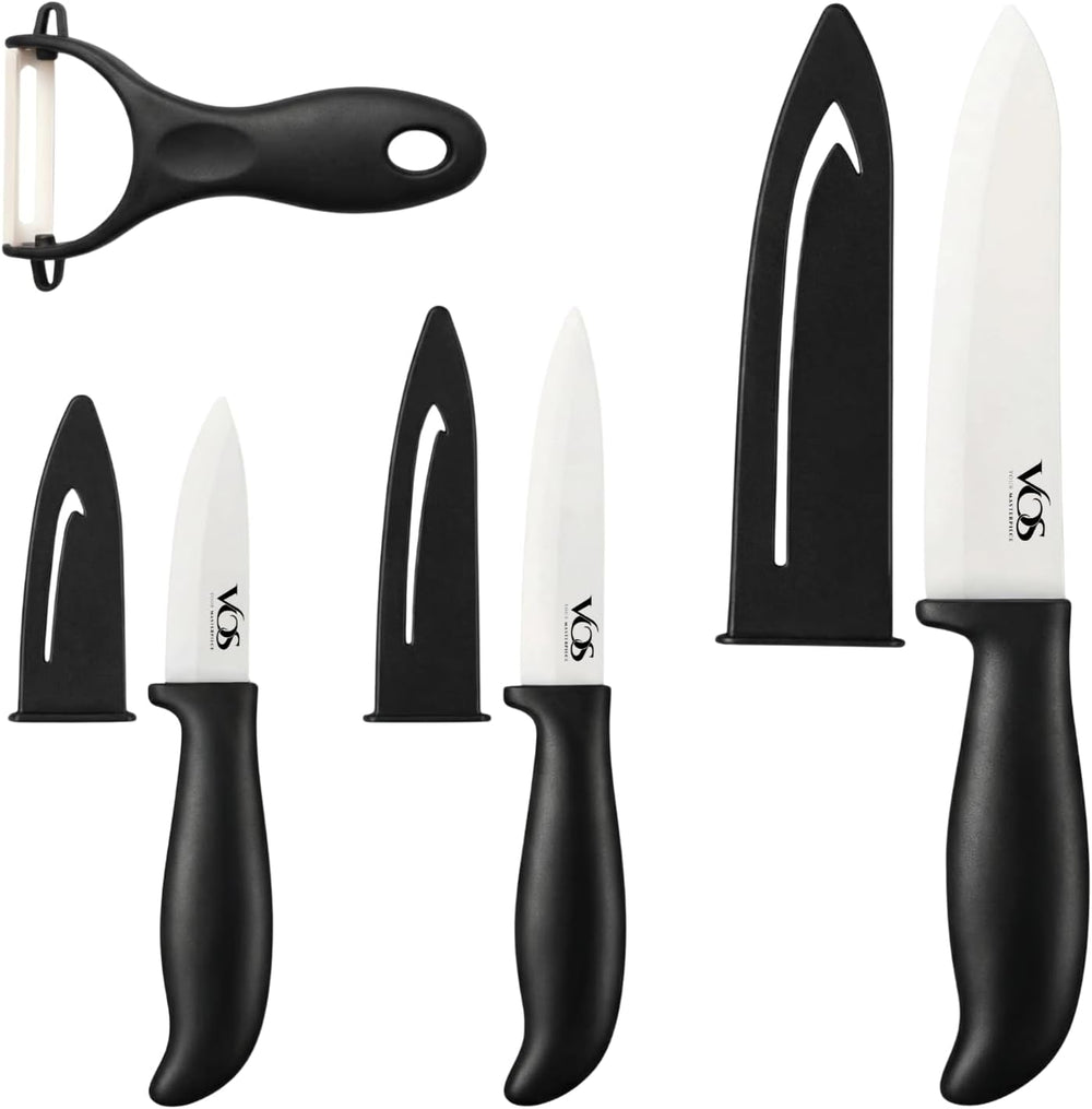 Vos Ceramic Knife Set with Peeler, Ceramic Knives Set