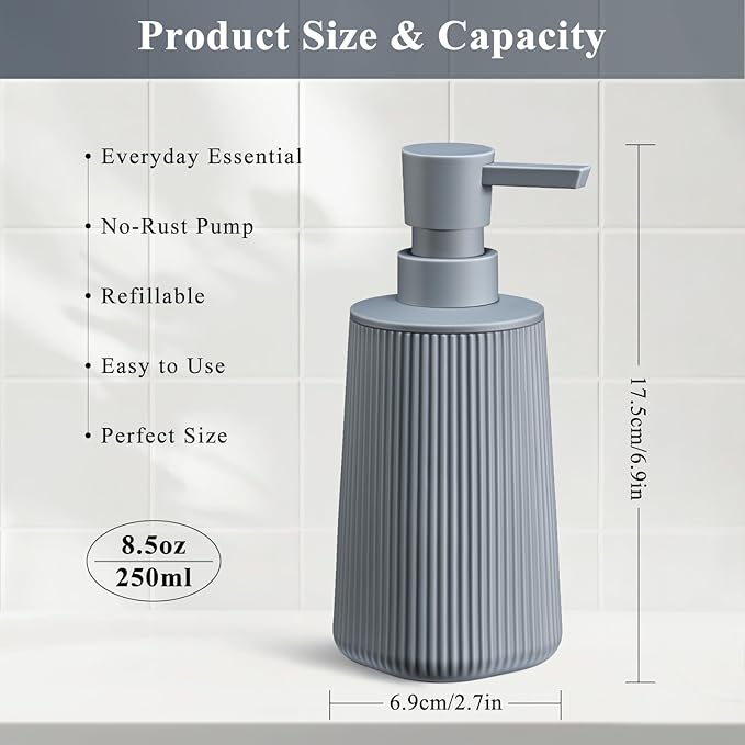 Gray 2 Pack Hand Soap Dispensers Set - Image 6