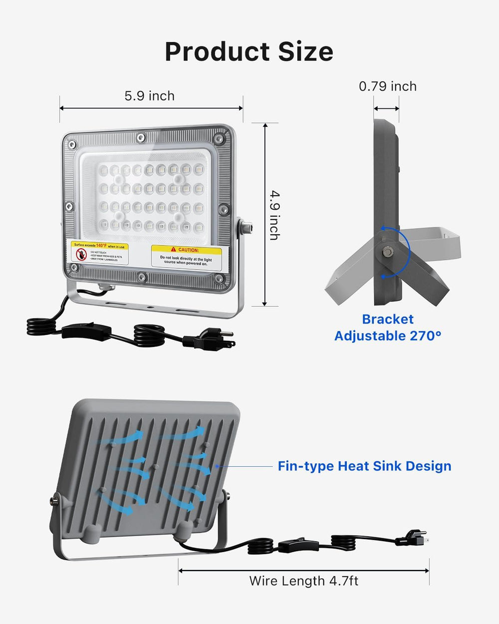 4 Pack 30W Blacklight Flood Lights for Halloween Yard Decoration