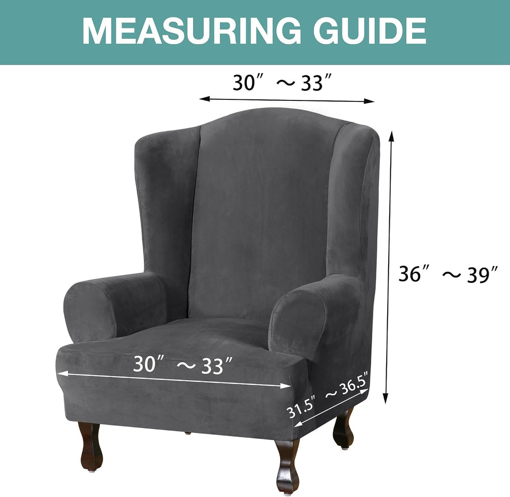 Turquoize Wing Chair Slipcover Velvet Slipcovers for Wingback Chairs Ultra So...