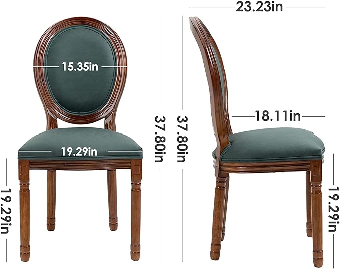 Nrizc French Country Dining Chairs Set of 6, Farmhouse Dining Chairs with Rou...