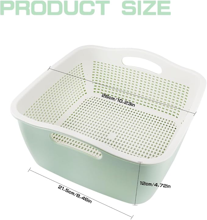 Double-layer Draining Basket Plastic Fruits & Vegetable Wash & Drain Basket - Image 2