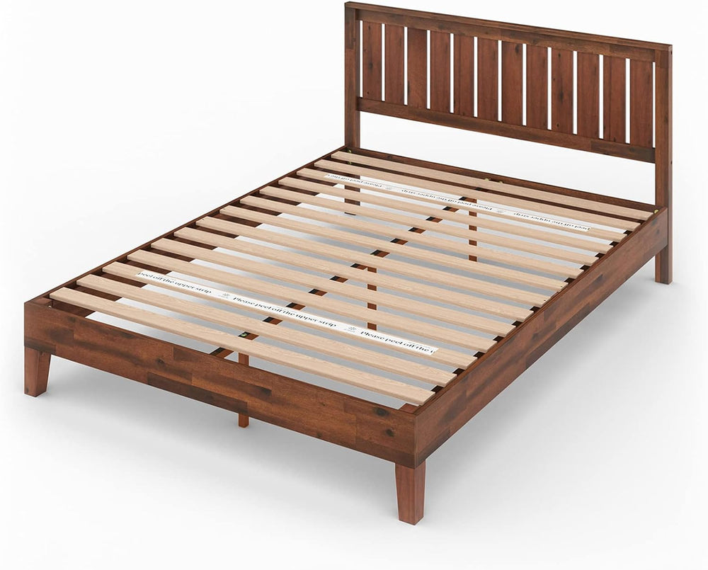 Zinus Vivek Deluxe Wood Platform Bed Frame with Headboard, Full