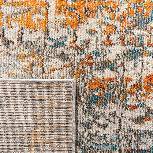 SAFAVIEH Madison Area Rug 8'x10', Modern Grey & Orange MAD460F