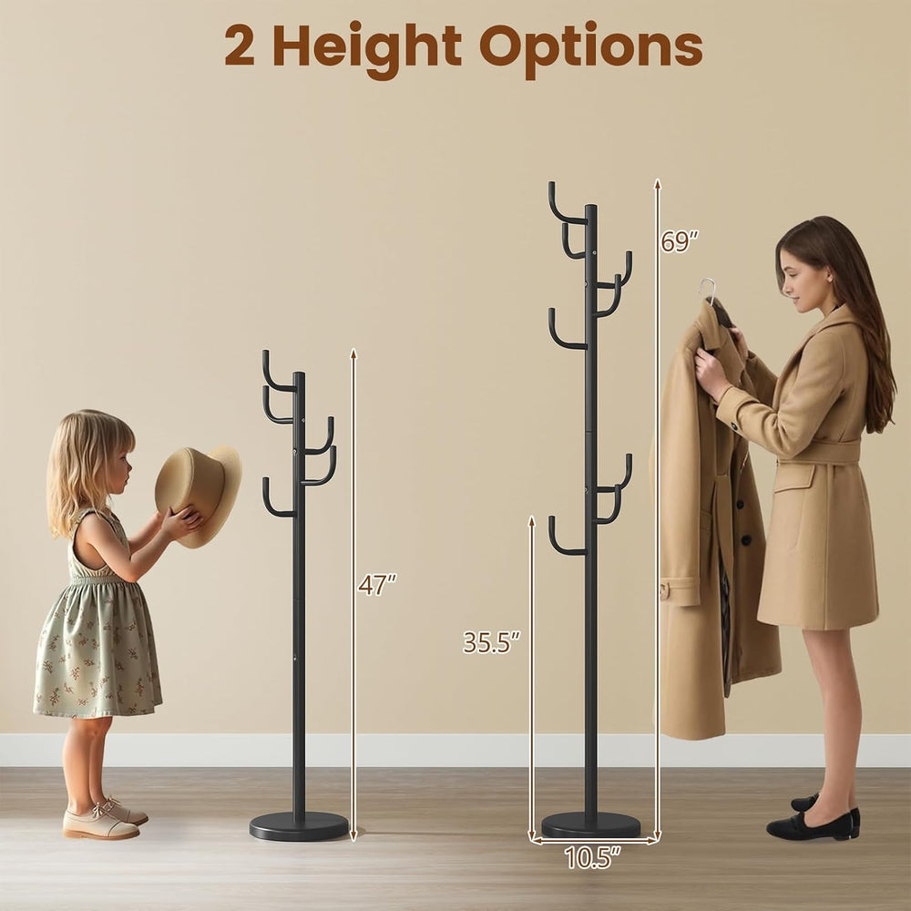 Giantex Heavy-Duty Coat Rack Freestanding, 69" Metal Cactus Clothes Stan...