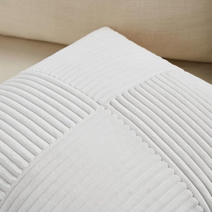 Fancy Homi 2 Packs White Euro Decorative Throw Pillow Covers 26x26 Inch - Image 3