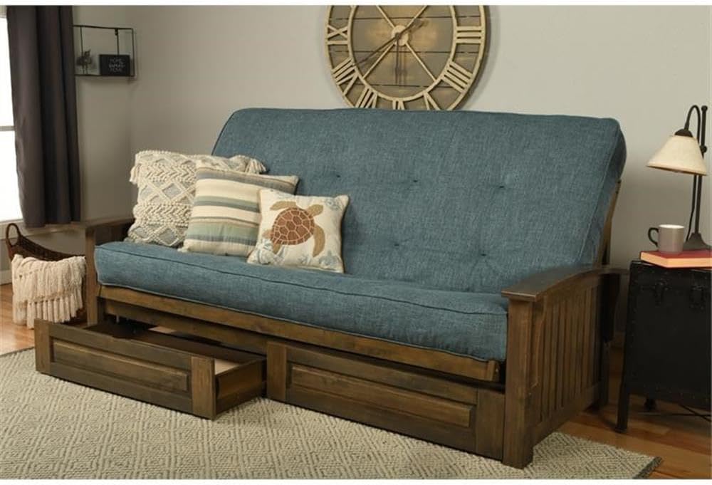 Kodiak Furniture Washington Queen Size Futon Frame with Storage Drawers - Woo...