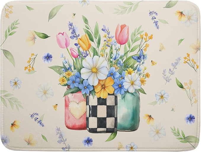 Giwawa Spring Flower Vases Dish Drying Mat by Giwawa