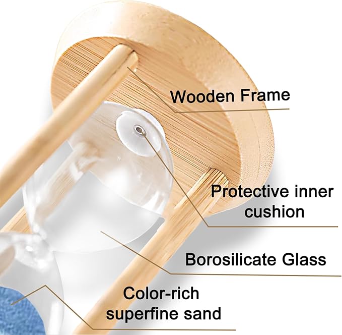 3 Minute Sand Timer, 3 Min Wooden Hourglass, Wood Mini Sand Clock, Three Minute - Image 4