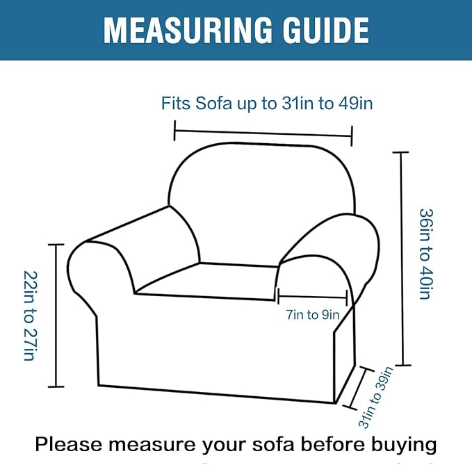 H.VERSAILTEX Stretch Velvet Armchair Cover Couch Covers 1 Cushion Chair - Image 2