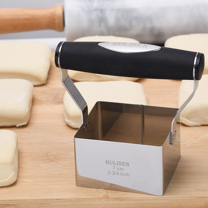 HULISEN Square Biscuit Cutter, 2.75 Inch Stainless Steel Cookie Cutter - Image 3