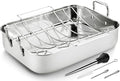 JY COOKMENT Roasting Pan with Baking Rack, 16.5 Inch Stainless Steel Turkey by JYCOOKMENT