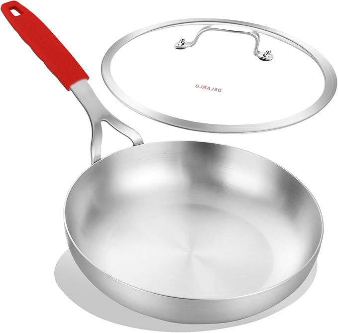 DELARLO Tri-Ply Stainless Steel 8 inch Frying Pan by DELARLOCOOKWARE