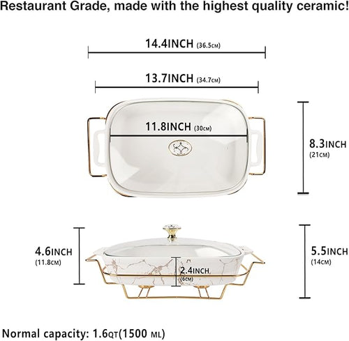 12" x 8" Ceramic Casserole Dish - Image 2
