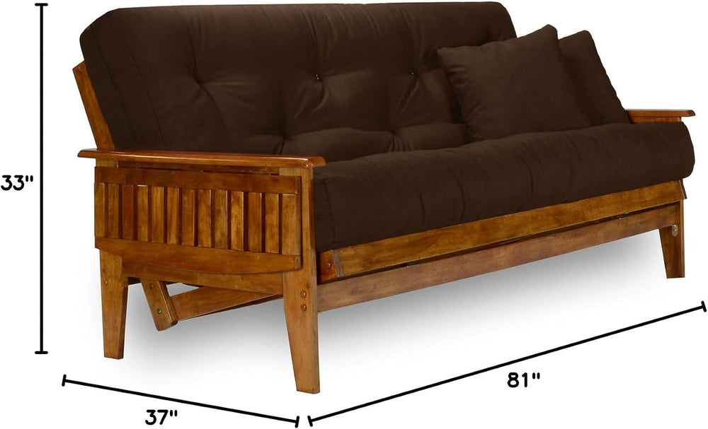 Nirvana Futons Eastridge Futon Set - Full Size, Frame, 8" Mattress, Micr...