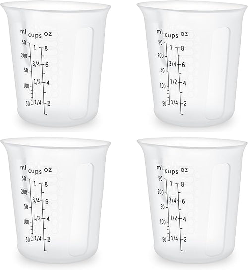 1Cup/250ml Silicone Measuring Cups 4-Pack Set, Reusable 8oz Silicone Cups Set by SwigranceQualityCreativity