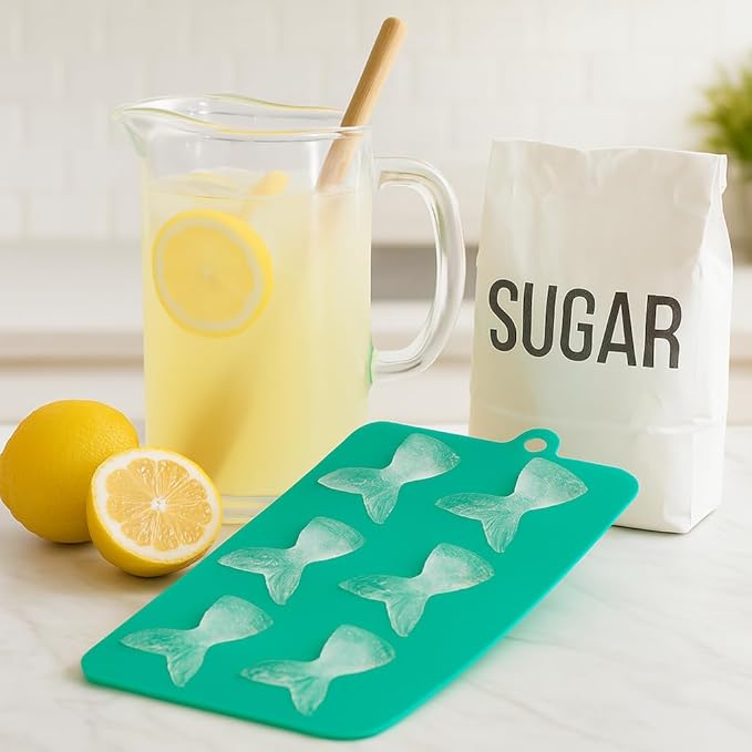 HIC Kitchen Silicone Mermaid Tails Ice Cube Tray, Makes 6 Mermaid Tails - Image 2