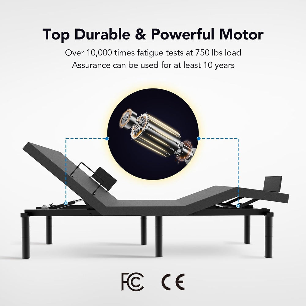 FLEXISPOT S6 Adjustable Bed Frame Base Split King, Quick Assembly, Massage, Z...