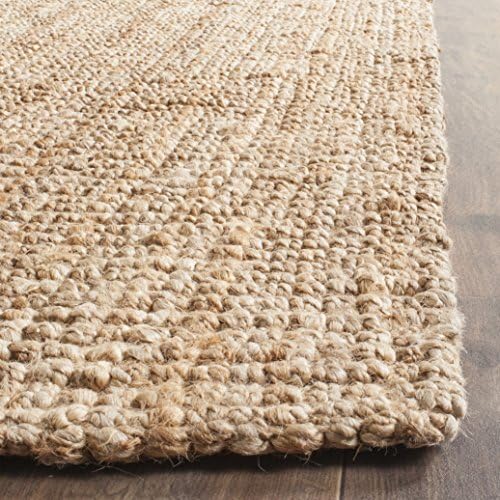 SAFAVIEH Natural Fiber Square Rug 7', Jute Knotted Natural NF447A