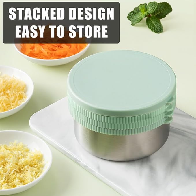 Cheese Grater with Container & Lid, Handheld Grater Bowl - Image 5