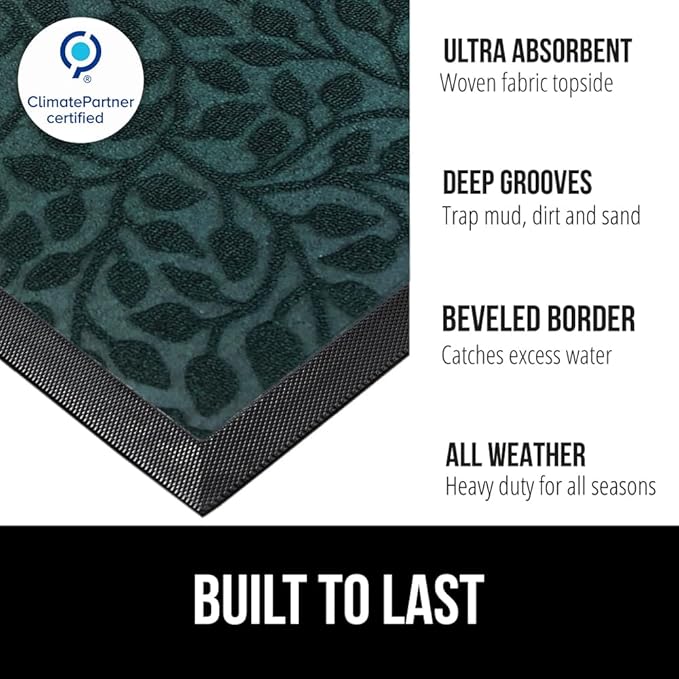 GORILLA GRIP 100% Waterproof All-Season WeatherMAX Doormat, US Designed Natural - Image 2