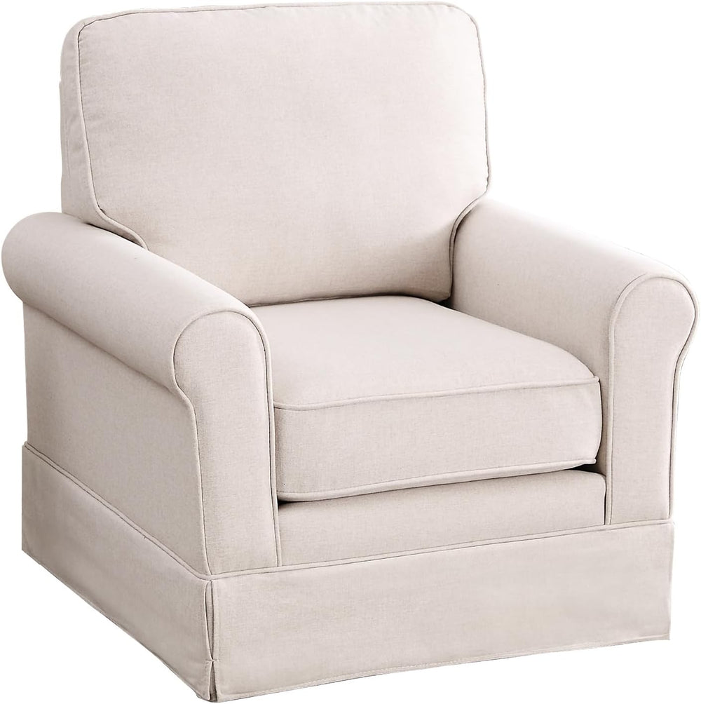 INZOY Swivel Accent Chair Linen Mid Century Modern Chair, Comfy Swivel Barrel...