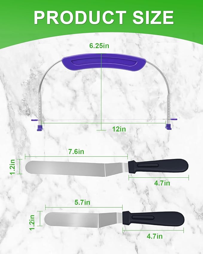 1PCS Purple Adjustable Food Grade Stainless Steel Cake Cutter Slicer Leveler - Image 6