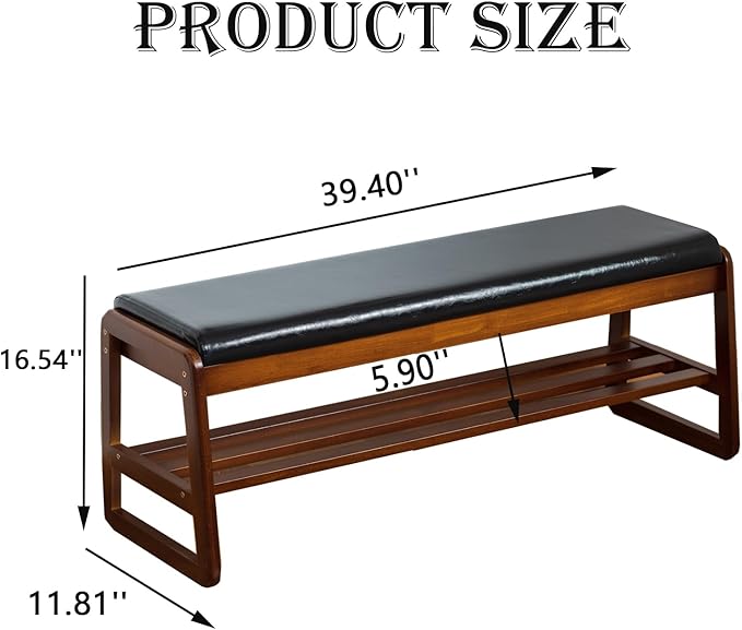 latifolia Solid Wood Bench, Entryway Shoe Bench with Cushion, Flip-Open Stora...