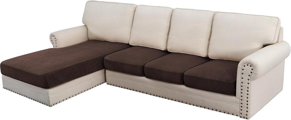H.VERSAILTEX Velvet Stretch Sectional Couch Covers