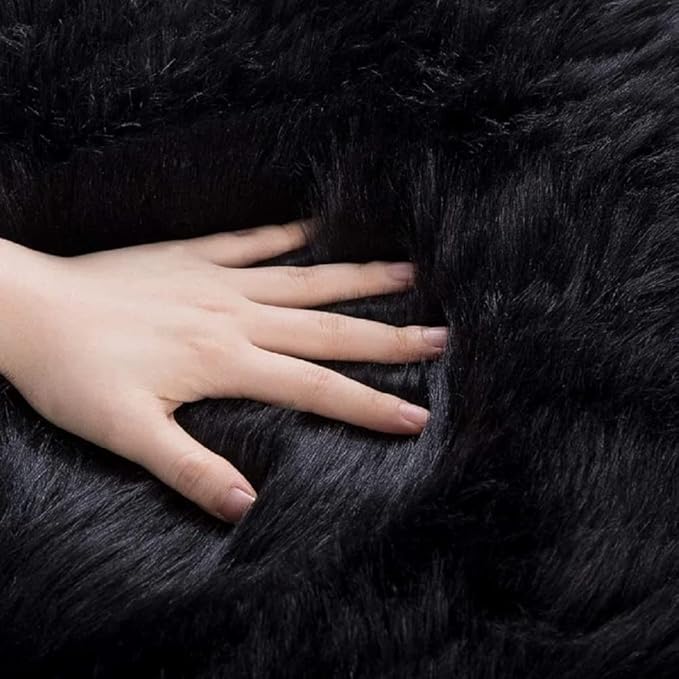 ORINOVA Washable Faux Fluffy Fur Round Area 6.6ft Rugs - Image 8