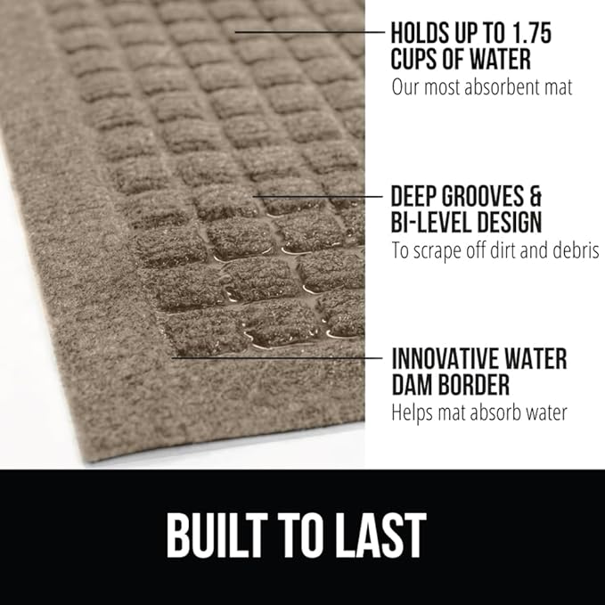 GORILLA GRIP® Ultra Absorbent Front Door Mat Outside Entrance, Traps Dirt and - Image 2