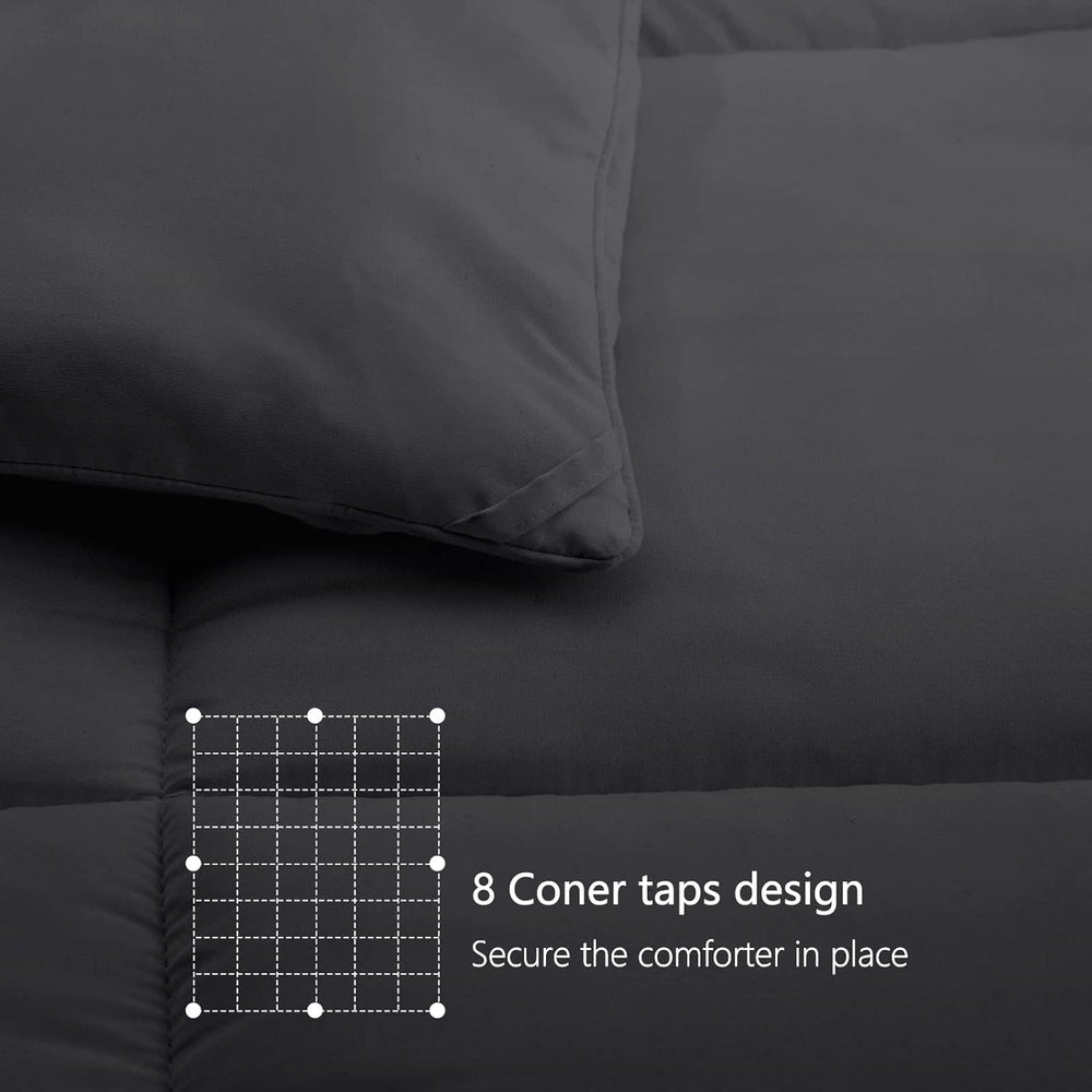 Queen Comforter, All Season Down Alternative Gray Duvet Insert