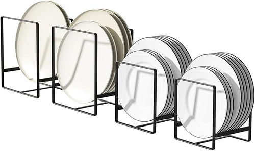 2 Large 2 Small Plate Organizers Holders Upright Cabinet Dish Drying Racks - Image 2