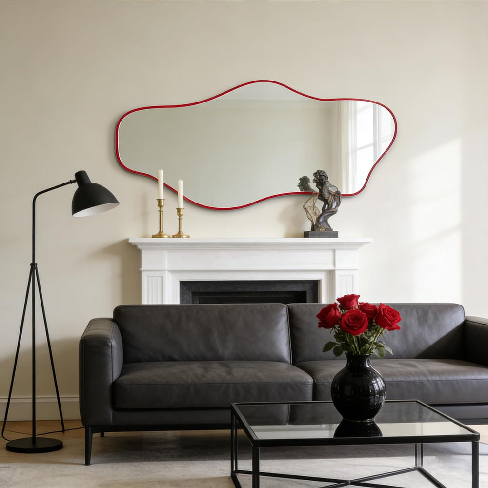 54.5"x24" Irregular Wall Mirror, Asymmetrical Frameless Mirror