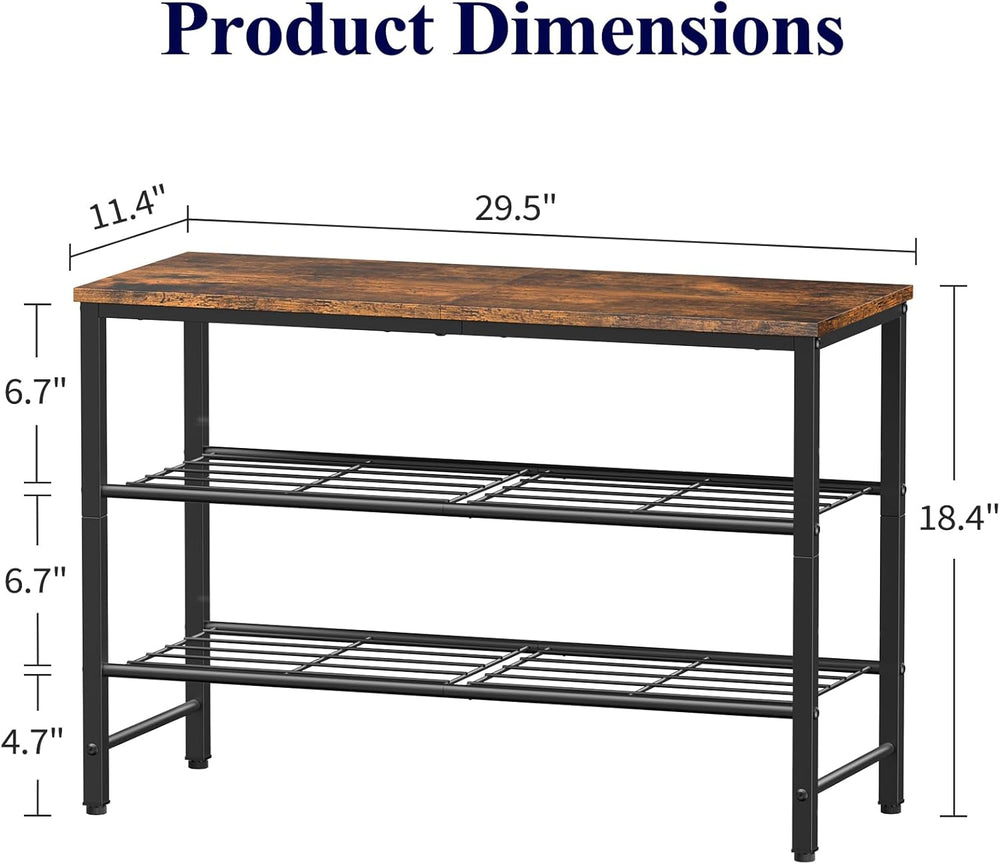 Kitsure Shoe Rack for Closet, Shoe Storage, 29.5" Wide - 3 Tier, Brown |...