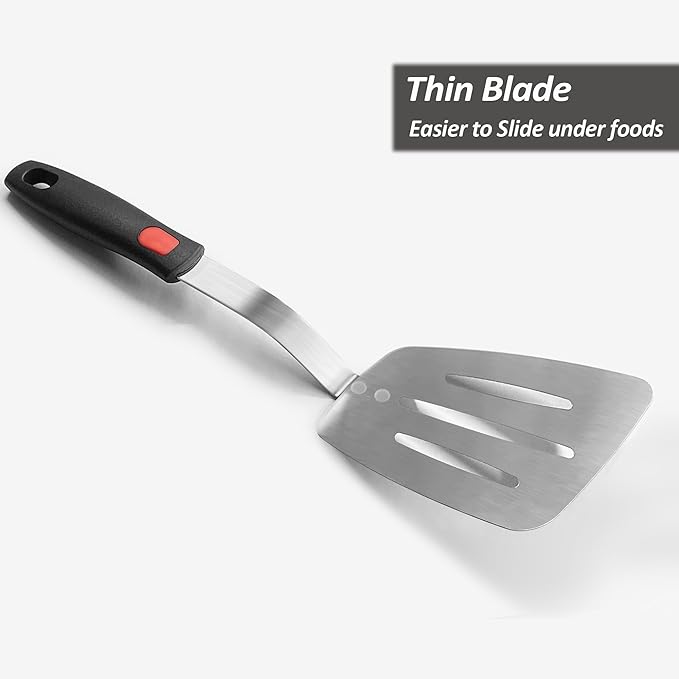 Stainless Steel Flexible Spatula Slotted Turner, XiaoZu Thin Metal Spatula - Image 3